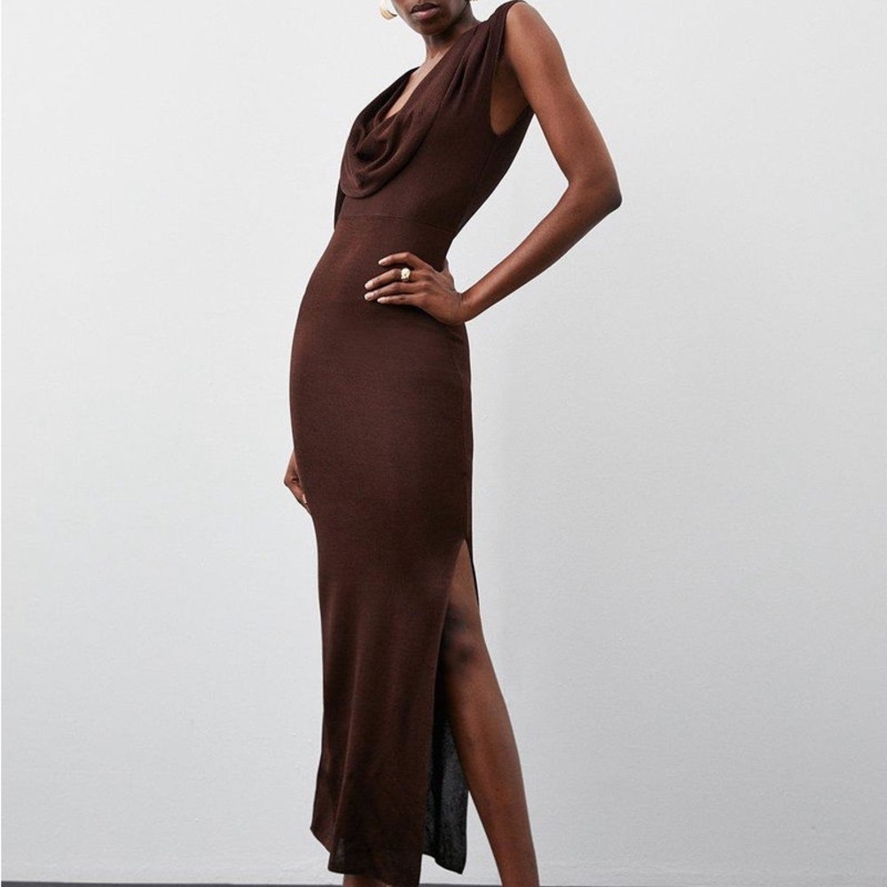 Karen Millen Brown Sleeveless Maxi Dress